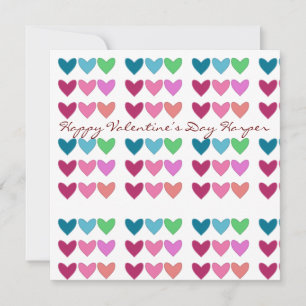 Cartes Pour Fêtes Annuelles Joli rose & Coeurs Colorful Saint Valentin