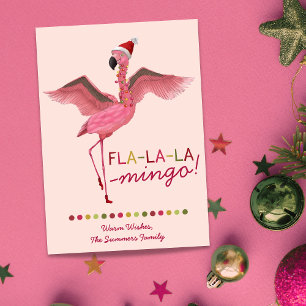 Cartes Pour Fêtes Annuelles Joli rose Tropical Floride Flamant rose Noël