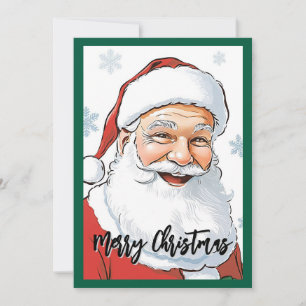 Cartes Pour Fêtes Annuelles Joli Rustique Mignon Rétro Classique Père Noël