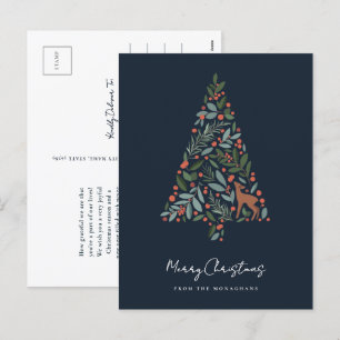 Cartes Pour Fêtes Annuelles Joli sapin de Noël en feuillage d'hiver Little D