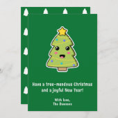 Cartes Pour Fêtes Annuelles Joli sapin de Noël Funny Arbre vert menaçant (Devant / Derrière)