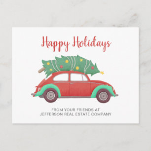 Cartes Pour Fêtes Annuelles Joli sapin de Noël Voiture Entreprise d'affaires