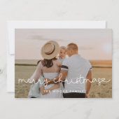 Cartes Pour Fêtes Annuelles Joli script Joyeux Noël Photo (Devant)