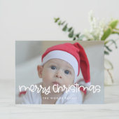Cartes Pour Fêtes Annuelles Joli script Joyeux Noël photo (Debout devant)