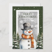 Cartes Pour Fêtes Annuelles Joli Snowman Snowflake Joyeux Noël (Devant)