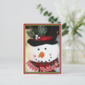 Cartes Pour Fêtes Annuelles Joli Snowman Toy souriant (Debout devant)