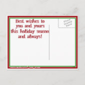 Cartes Pour Fêtes Annuelles Joli Snowman Toy souriant (Dos)