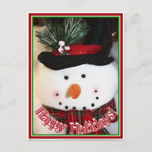 Cartes Pour Fêtes Annuelles Joli Snowman Toy souriant (Devant)