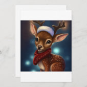 Cartes Pour Fêtes Annuelles Joli T-shirt cadeau de rennes de Noël (Devant / Derrière)