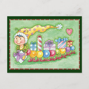 Cartes Pour Fêtes Annuelles Joli train chenille de Noël avec cadeaux