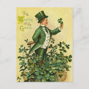 Cartes Pour Fêtes Annuelles Joli trèfle irlandais vintage Saint Patrick's Day