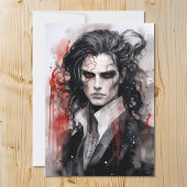 Cartes Pour Fêtes Annuelles Joli Vampire Dreampire Lord Aquarelle Design
