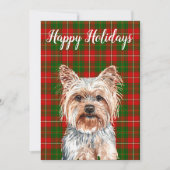 Cartes Pour Fêtes Annuelles Joli Yorkshire Terrier à l'aquarelle personnalisé (Devant)