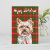 Cartes Pour Fêtes Annuelles Joli Yorkshire Terrier à l'aquarelle personnalisé (Debout devant)