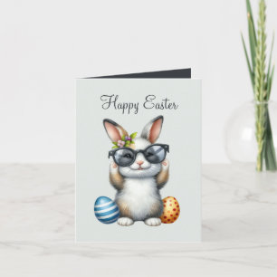 Cartes Pour Fêtes Annuelles Jolie aquarelle Pâques lapin ajouter le message Va