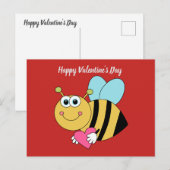 Cartes Pour Fêtes Annuelles Jolie Bonne Saint-Valentin Abeille (Devant / Derrière)