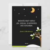 Cartes Pour Fêtes Annuelles Jolie chouette de Hanukkah & Arbre enneigé avec ch (Dos)