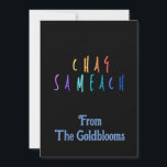 Cartes Pour Fêtes Annuelles Jolie couleur Chag Sameach JewishFestivalSalutatio<br><div class="desc">Un design de texte Chag Sameach moderne et coloré,  qui signifie fêtes heureuses,  est un accueil adapté à de nombreux festivals juifs différents.</div>