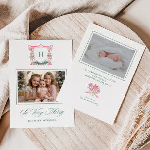 Cartes Pour Fêtes Annuelles Jolie crête de monogramme d'ours en peluche 