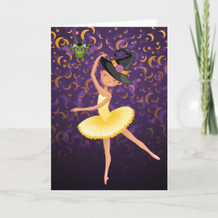 Cartes Pour Fêtes Annuelles Jolie danseuse de ballet Halloween Chauve-souris e