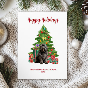 Cartes Pour Fêtes Annuelles Jolie famille de chien Terre-Neuve Noël