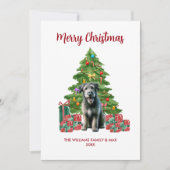 Cartes Pour Fêtes Annuelles Jolie famille de chiens de loup irlandais Noël (Devant)