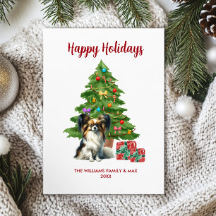 Cartes Pour Fêtes Annuelles Jolie famille de chiens Papillon Noël