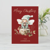 Cartes Pour Fêtes Annuelles Jolie Fée de vacances de Forestcore (Debout devant)