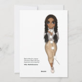 Cartes Pour Fêtes Annuelles Jolie femme afro-américaine aux lumières de Noël (Dos)