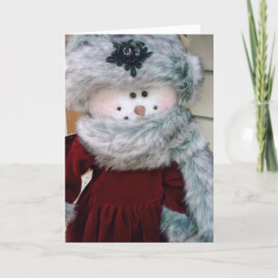 CARTES POUR FÊTES ANNUELLES "JOLIE FEMME DE NEIGE" NOËL SOUHAITE