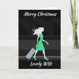CARTES POUR FÊTES ANNUELLES **JOLIE FEMME** JOYEZ NOËL