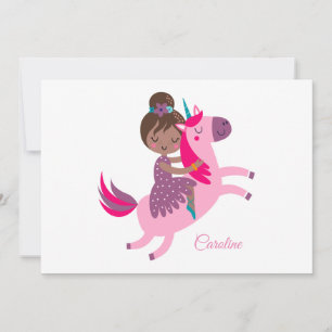 Cartes Pour Fêtes Annuelles Jolie fille aux cheveux bruns chevauchant une lico