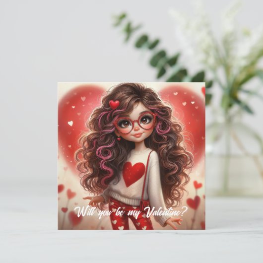 Cartes Pour Fêtes Annuelles Jolie fille élégante et impertinente sois ma Saint (Debout devant)