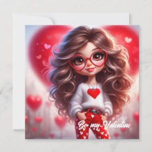 Cartes Pour Fêtes Annuelles Jolie fille sassy de la Saint-Valentin avec amour