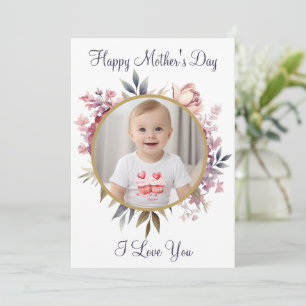Cartes Pour Fêtes Annuelles Jolie florale Enfants Photo Bonne fête des mères