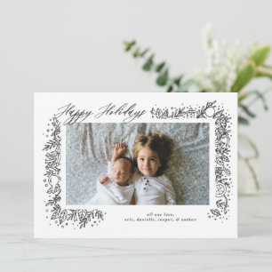 Cartes Pour Fêtes Annuelles Jolie guirlande d'ornements nostalgiques pour les 