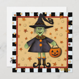 Cartes Pour Fêtes Annuelles Jolie Halloween sorcière Trick ou de traitement In