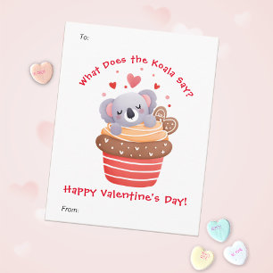 Cartes Pour Fêtes Annuelles Jolie koala dans un cupcake pour la Saint-Valentin