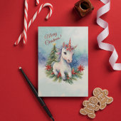 Cartes Pour Fêtes Annuelles Jolie licorne Noël
