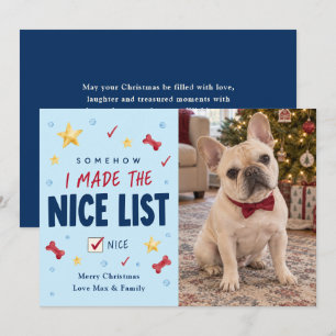Cartes Pour Fêtes Annuelles Jolie Liste Drôle de Chien Photo de Noël
