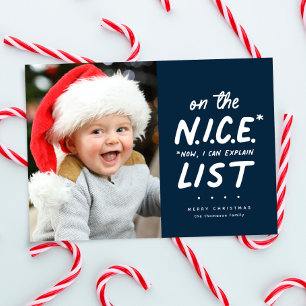 Cartes Pour Fêtes Annuelles Jolie liste drôle mignon une photo marine Noël