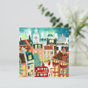 Cartes Pour Fêtes Annuelles Jolie Londres Noël dans la neige