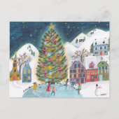 Cartes Pour Fêtes Annuelles Jolie maison d'hiver Village Scène Noël (Devant)