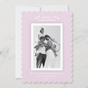 Cartes Pour Fêtes Annuelles Jolie Millennial Pink Minimale Photo de Noël