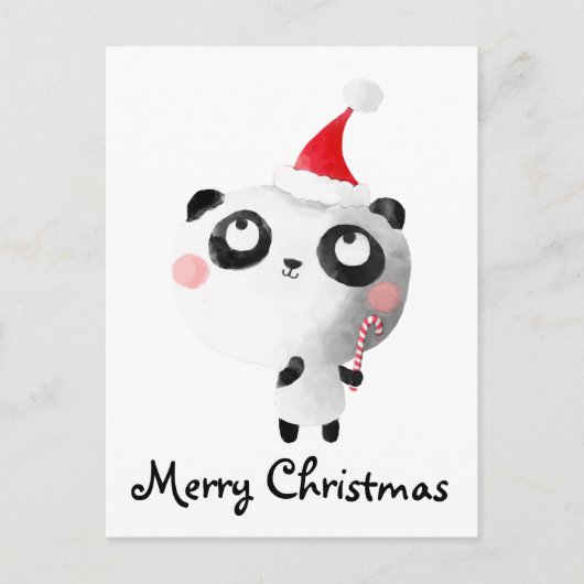 Cartes Pour Fêtes Annuelles Jolie Ours Panda Noël (Devant)