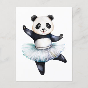 Cartes Pour Fêtes Annuelles Jolie petite ballerine panda danse ballet