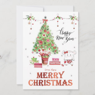 Cartes Pour Fêtes Annuelles Jolie petite fille Hamster Joyeux Noël