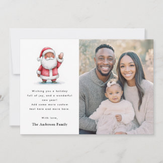Cartes Pour Fêtes Annuelles Jolie petite photo de Noël avec un Père Noël agita
