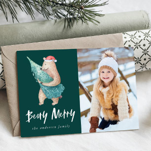 Cartes Pour Fêtes Annuelles Jolie Photo Beary Merry