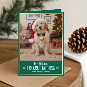 Cartes Pour Fêtes Annuelles Jolie photo de chien de Noël pliée